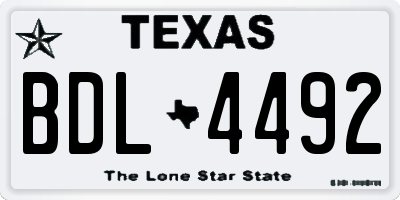 TX license plate BDL4492