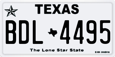 TX license plate BDL4495