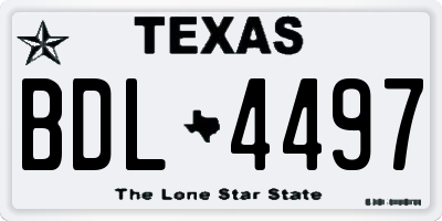 TX license plate BDL4497