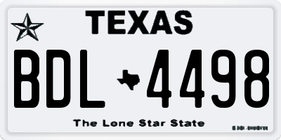 TX license plate BDL4498
