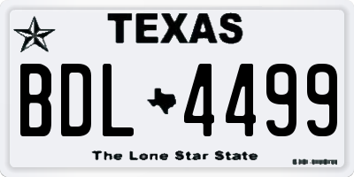 TX license plate BDL4499