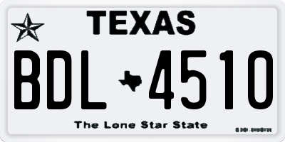 TX license plate BDL4510