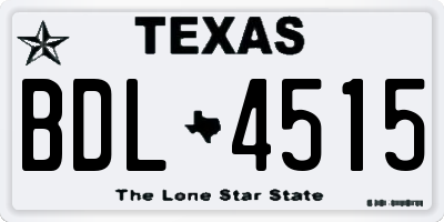 TX license plate BDL4515