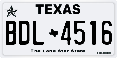 TX license plate BDL4516