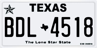 TX license plate BDL4518