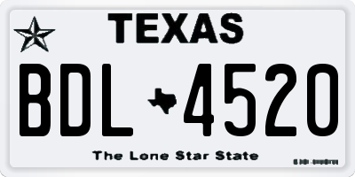 TX license plate BDL4520