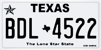 TX license plate BDL4522