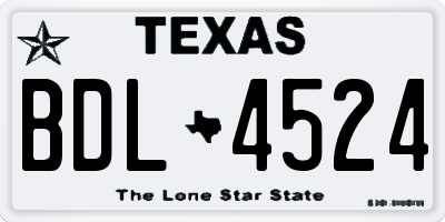 TX license plate BDL4524