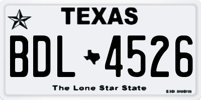 TX license plate BDL4526