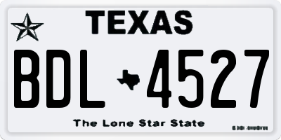 TX license plate BDL4527