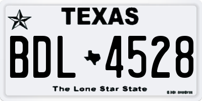 TX license plate BDL4528