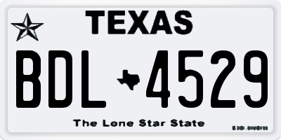 TX license plate BDL4529