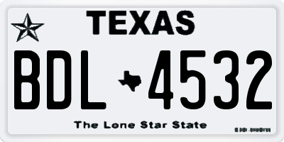 TX license plate BDL4532