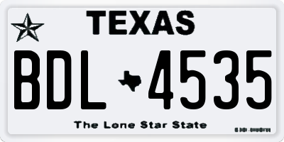 TX license plate BDL4535