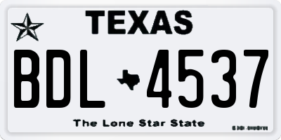TX license plate BDL4537