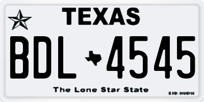 TX license plate BDL4545