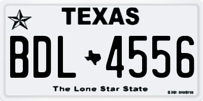 TX license plate BDL4556