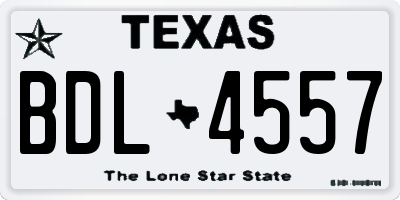 TX license plate BDL4557