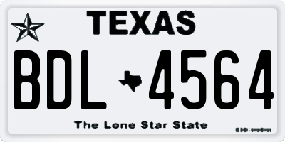 TX license plate BDL4564