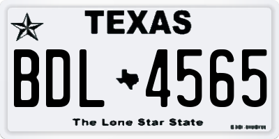 TX license plate BDL4565