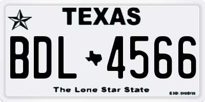 TX license plate BDL4566