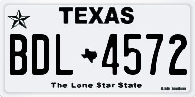 TX license plate BDL4572