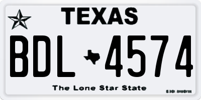 TX license plate BDL4574