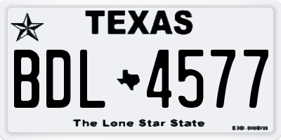 TX license plate BDL4577