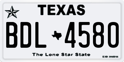 TX license plate BDL4580