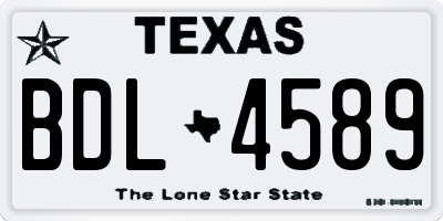 TX license plate BDL4589