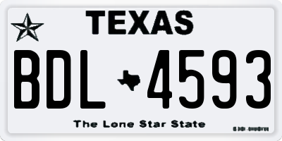 TX license plate BDL4593