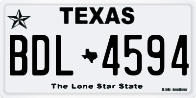 TX license plate BDL4594