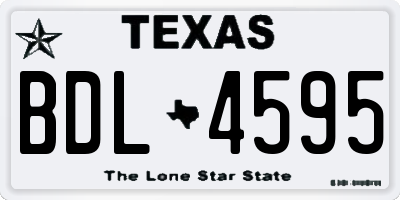 TX license plate BDL4595
