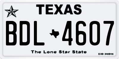 TX license plate BDL4607