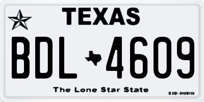 TX license plate BDL4609
