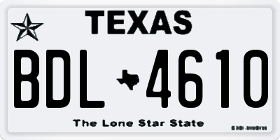 TX license plate BDL4610