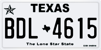 TX license plate BDL4615