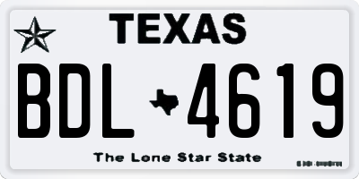 TX license plate BDL4619