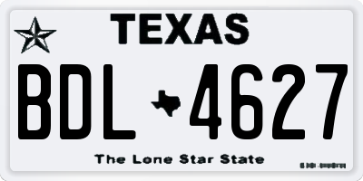 TX license plate BDL4627