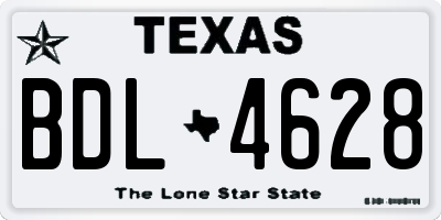 TX license plate BDL4628