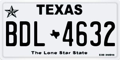 TX license plate BDL4632