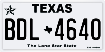 TX license plate BDL4640