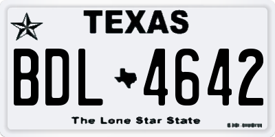 TX license plate BDL4642