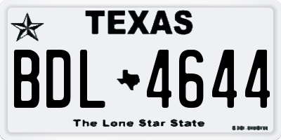 TX license plate BDL4644