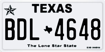 TX license plate BDL4648