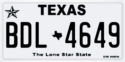 TX license plate BDL4649
