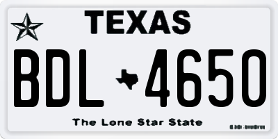 TX license plate BDL4650