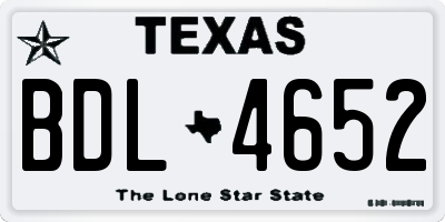TX license plate BDL4652