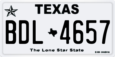 TX license plate BDL4657