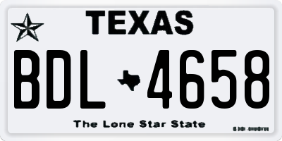 TX license plate BDL4658
